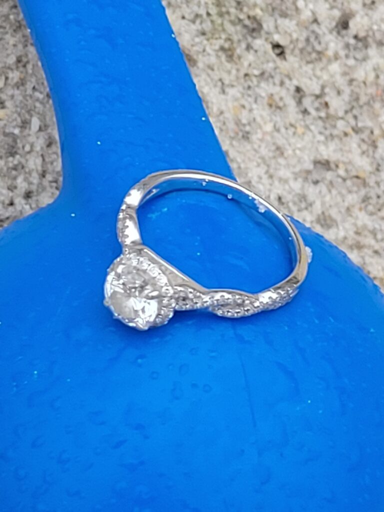 Find lost engagement ring with a metal detector